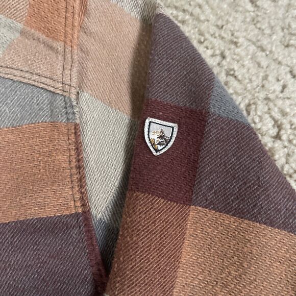 KUHL Men's Pixelatr Flannel Long Sleeve Size XL Brown Lava Plaid Button Shirts - Picture 3 of 10